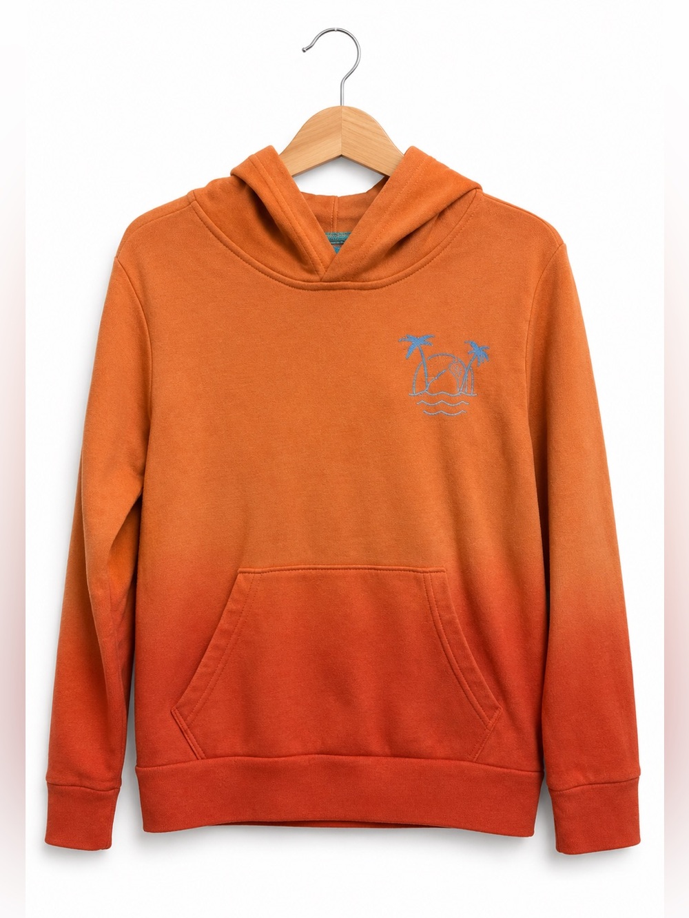 Old Navy Kids Orange Ombre Palm‎ Tree Graphic Pullover Hoodie Tamarind S 6-7